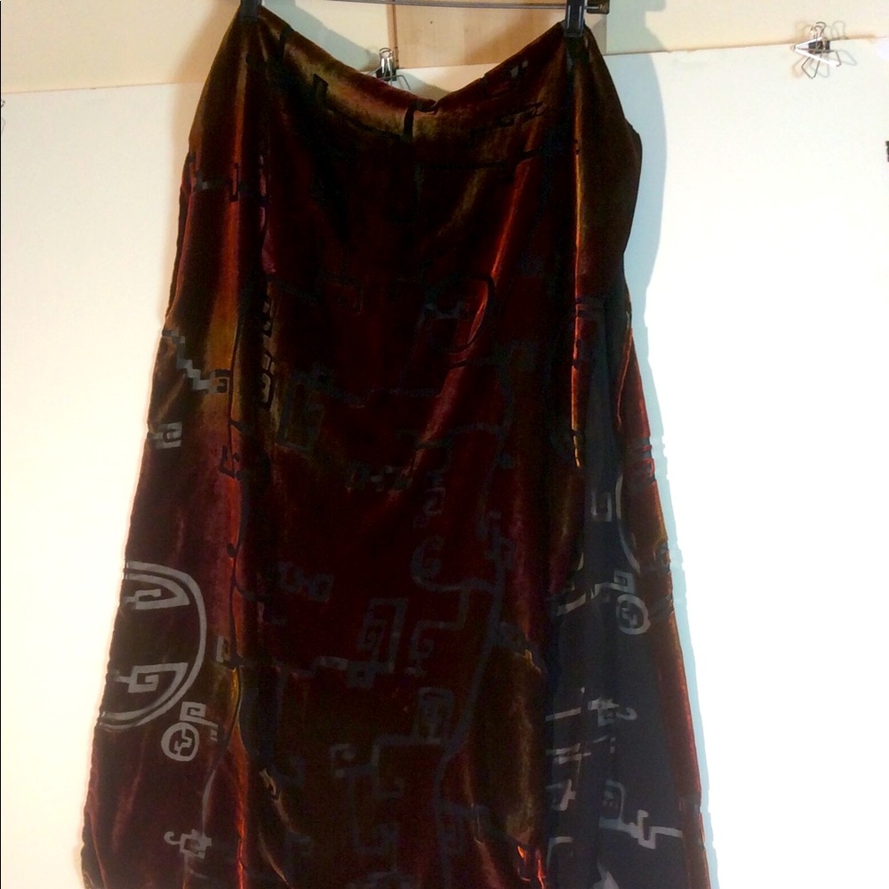 ZaZou Lux Burnt Velvet Silk Blend Scarf Asian Red
